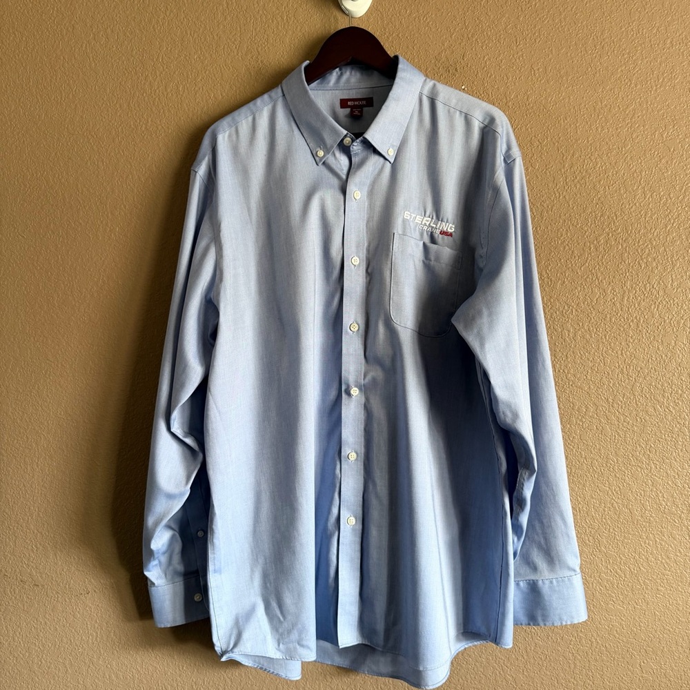 Red House Sterling Crane USA Button Up Work Shirt Size XL